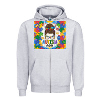 Heather Grey autism mom Zipper Hoodie - MaliasSmallBusiness