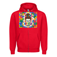 Red autism mom Zipper Hoodie - MaliasSmallBusiness
