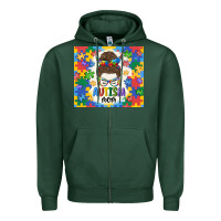 Sports Green autism mom Zipper Hoodie - MaliasSmallBusiness