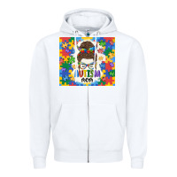 White autism mom Zipper Hoodie - MaliasSmallBusiness