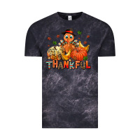 Cloud Black thankful pumpkins and turkey Vintage Tee - AdoDesignShop