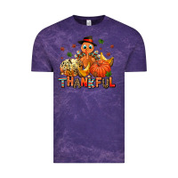 Cloud Purple thankful pumpkins and turkey Vintage Tee - AdoDesignShop