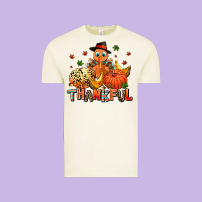 Thankful Pumpkins And Turkey Vintage Tee Designed By Adodesignshop