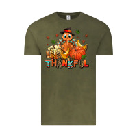 Vintage Olive thankful pumpkins and turkey Vintage Tee - AdoDesignShop