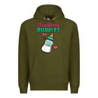 Army Green drinking buddies baby bottle Premium Hoodie - Jasminsmagicworld