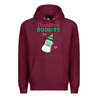 Burgundy drinking buddies baby bottle Premium Hoodie - Jasminsmagicworld