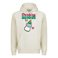 Oatmeal Heather drinking buddies baby bottle Premium Hoodie - Jasminsmagicworld