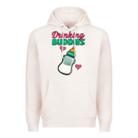 Pale Pink drinking buddies baby bottle Premium Hoodie - Jasminsmagicworld