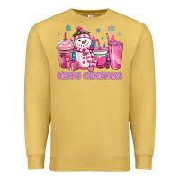 Antique Gold merry christmas snowman coffee cups Premium Sweatshirt - MaliasSmallBusiness