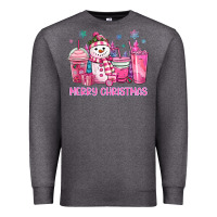 Charcoal Heather merry christmas snowman coffee cups Premium Sweatshirt - MaliasSmallBusiness