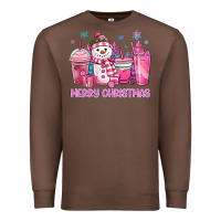 Chestnut merry christmas snowman coffee cups Premium Sweatshirt - MaliasSmallBusiness