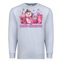 Heather Grey merry christmas snowman coffee cups Premium Sweatshirt - MaliasSmallBusiness
