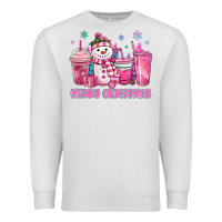 Oatmeal Heather merry christmas snowman coffee cups Premium Sweatshirt - MaliasSmallBusiness