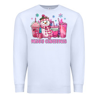 White merry christmas snowman coffee cups Premium Sweatshirt - MaliasSmallBusiness