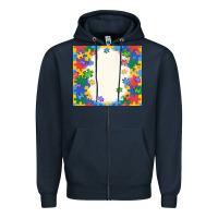 Navy autism Zipper Hoodie - MaliasSmallBusiness