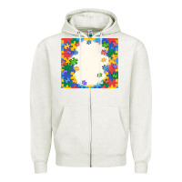 Oatmeal Heather autism Zipper Hoodie - MaliasSmallBusiness