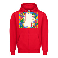 Red autism Zipper Hoodie - MaliasSmallBusiness
