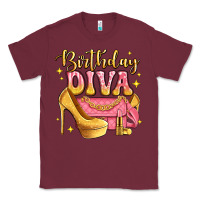Burgundy birthday diva pink and gold glitter Classic Tee - LillyAllenDesigns
