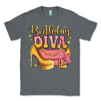 Charcoal Heather birthday diva pink and gold glitter Classic Tee - LillyAllenDesigns