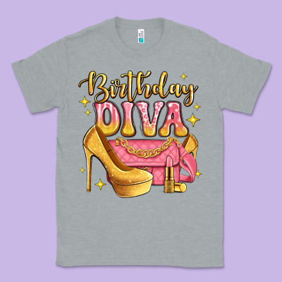 Birthday Diva Pink And Gold Glitter Classic Tee Designed By Lillyallendesigns