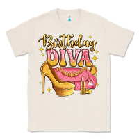 Natural birthday diva pink and gold glitter Classic Tee - LillyAllenDesigns