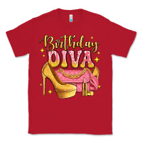 Red birthday diva pink and gold glitter Classic Tee - LillyAllenDesigns