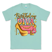 Seafoam birthday diva pink and gold glitter Classic Tee - LillyAllenDesigns