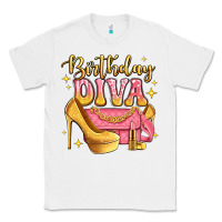 White birthday diva pink and gold glitter Classic Tee - LillyAllenDesigns