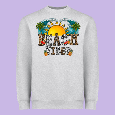 Beach Vibes Heavyweight Sweatshirt Designed By Cowhidedigitalart