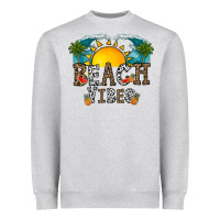 Heather Grey beach vibes Heavyweight Sweatshirt - CowhideDigitalArt