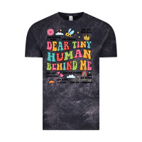 Cloud Black customized teacher dear tiny human behind me back Vintage Tee - JahusDesignShop