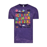Cloud Purple customized teacher dear tiny human behind me back Vintage Tee - JahusDesignShop