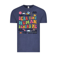 Vintage Denim customized teacher dear tiny human behind me back Vintage Tee - JahusDesignShop