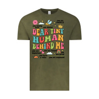 Vintage Olive customized teacher dear tiny human behind me back Vintage Tee - JahusDesignShop