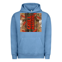 Pigment Pebble Blue grill master with bull skull Urban Hoodie - TumblerDesignByShophia