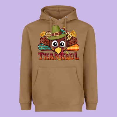 Western Thankful Thanksgiving Turkey Heavyweight Hoodie Designed By Nancycooperartshop