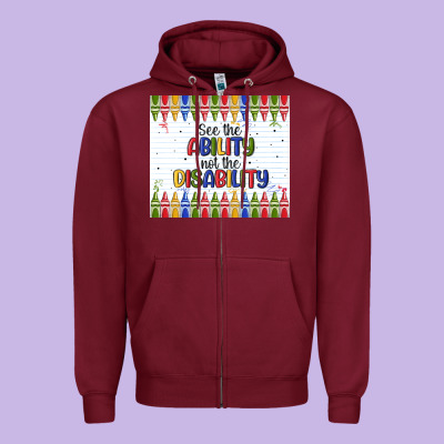 See The Ability Not The Disability Zipper Hoodie Designed By Maliassmallbusiness