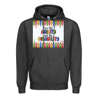 Charcoal Heather see the ability not the disability Zipper Hoodie - MaliasSmallBusiness