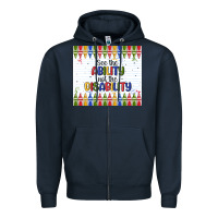 Navy see the ability not the disability Zipper Hoodie - MaliasSmallBusiness
