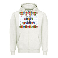 Oatmeal Heather see the ability not the disability Zipper Hoodie - MaliasSmallBusiness