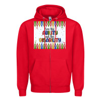 Red see the ability not the disability Zipper Hoodie - MaliasSmallBusiness