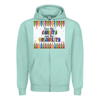 Seafoam see the ability not the disability Zipper Hoodie - MaliasSmallBusiness