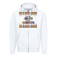 White see the ability not the disability Zipper Hoodie - MaliasSmallBusiness