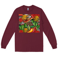 Burgundy mexican cacti Long Sleeve Tee - Artiststas