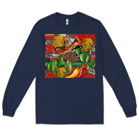 Navy mexican cacti Long Sleeve Tee - Artiststas