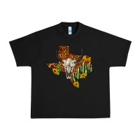 Black bull skull texas map western Urban Heavy Tee - BarkalooDesign