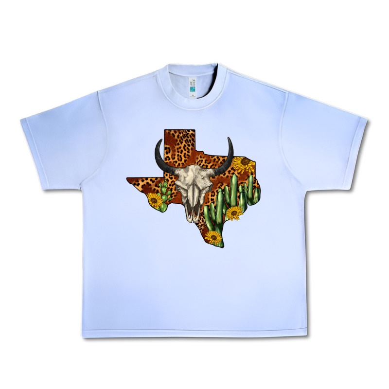 Bull Skull Texas Map Western Urban Heavy Tee by BarkalooDesign | Teevron