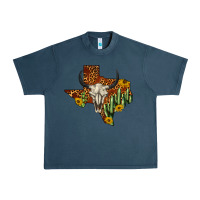 Midnight Navy bull skull texas map western Urban Heavy Tee - BarkalooDesign