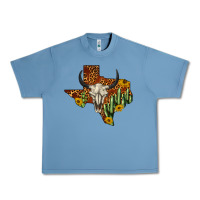 Pebble Blue bull skull texas map western Urban Heavy Tee - BarkalooDesign