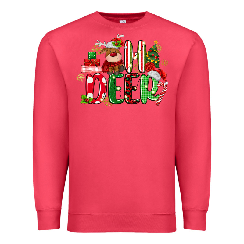 Oh Deer Reindeer Premium Sweatshirt by MaliasSmallBusiness | Teevron